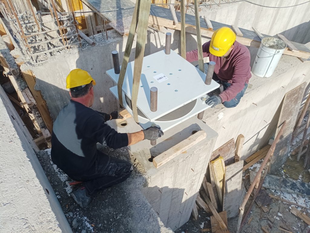 Installation of Seismic Isolation Bearings in Building